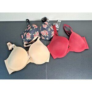 Kathy Ireland Intimates 3-Pack Full Figure Underwire Bra Size 36DD Tagless
